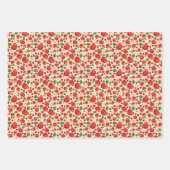 Retro Red Cherry Frucht Orchard Muster flach Geschenkpapier Set (Vorderseite 3)