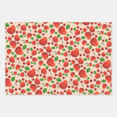 Retro Red Cherry Frucht Orchard Muster flach Geschenkpapier Set (Vorderseite 2)
