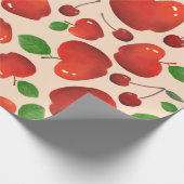 Retro Red Cherry Frucht Orchard Muster Geschenk Geschenkpapier (Ecke)