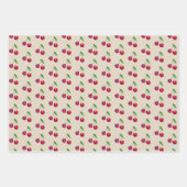 Retro Red Cherry Packaging Niedlich Artisan Christ Geschenkpapier Set (Vorderseite 3)