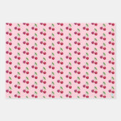 Retro Red Cherry Packaging Niedlich Artisan Christ Geschenkpapier Set (Vorderseite 2)