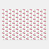 Retro Red Cherry Packaging Niedlich Artisan Christ Geschenkpapier Set (Vorderseite)