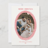 Retro Red Christmas Family Foto Feiertagskarte (Vorderseite)