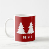 Retro Red Christmas Moderne Minimal einzigartig Kaffeetasse (Links)