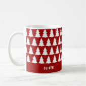 Retro Red Christmas Moderne Minimal einzigartig Kaffeetasse (Links)