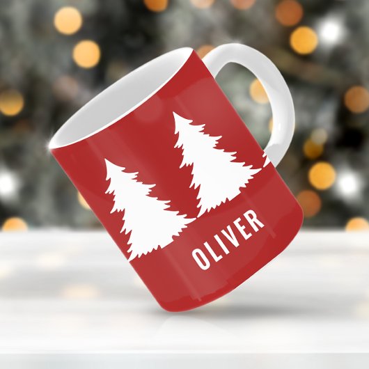 Retro Red Christmas Moderne Minimal einzigartig Kaffeetasse