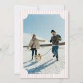 Retro Red Christmas Party Striped Invitation Einladung (Rückseite)