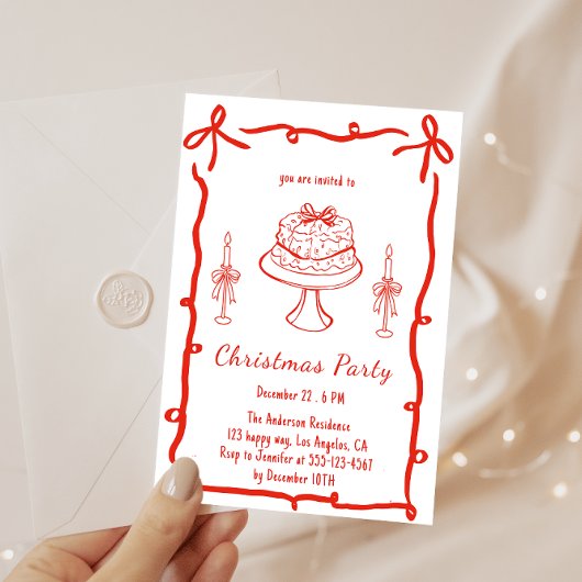 Retro Red Christmas Party | Vintage Holiday Einladung
