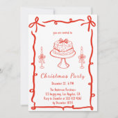 Retro Red Christmas Party | Vintage Holiday Einladung (Vorderseite)