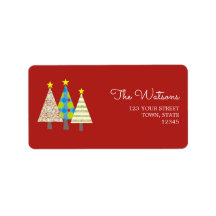 Retro Red Christmas Rücksendeadresse