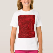 Retro Red Circuit Board Tech Pattern T-Shirt (Vorderseite)
