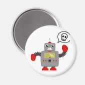 Retro Red Claw Robot Magnet (Vorderseite/Rückseite)