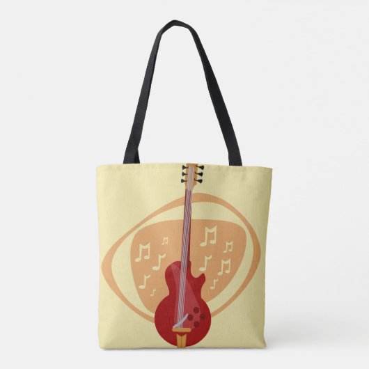 Retro Red Cool Guitar Tasche (Rückseite)