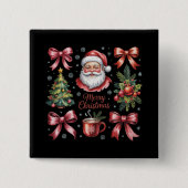 Retro Red Coquette Weihnachten Niedlichen Weihnach Button (Vorderseite)