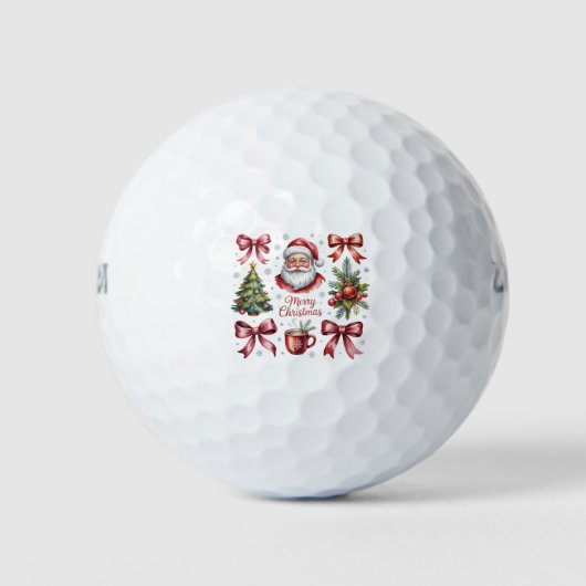 Retro Red Coquette Weihnachten Niedlichen Weihnach Golfball (Vorderseite)