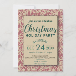 Retro Red Cosy Vibe Weihnachtsfeiertag Einladung