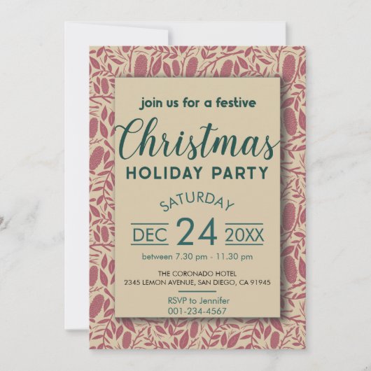 Retro Red Cosy Vibe Weihnachtsfeiertag Einladung (Vorderseite)