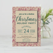 Retro Red Cosy Vibe Weihnachtsfeiertag Einladung (Stehend Vorderseite)