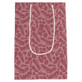 Retro Red Cosy Weihnachtsarm Mittlere Geschenktüte (Rückseite)