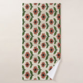 Retro Red Daisy Pattern  Badehandtuch (Badehandtuch)