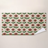 Retro Red Daisy Pattern  Badehandtuch (Badehandtuch)