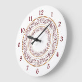 Retro Red Decorative Circle Große Wanduhr (Winkel)