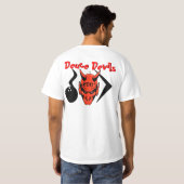 Retro Red Devil Head Bowling-Shirt Deuce Devils T-Shirt (Schwarz voll)