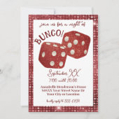 Retro Red Dice Bunco Night Einladung (Vorderseite)