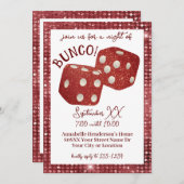 Retro Red Dice Bunco Night Einladung (Vorne/Hinten)