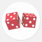 Retro Red Dice Runder Aufkleber (Vorderseite)