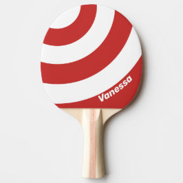 Retro Red Drei-Kreis-Streifen mit Namen Tischtennis Schläger