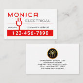 Retro Red Electric Power Plug Visitenkarte (Vorne/Hinten)