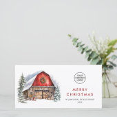 Retro Red Farm Barn Weihnachten Unternehmen (Stehend Vorderseite)