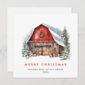 Retro Red Farm Barn Weihnachten Unternehmen (Vorne/Hinten)