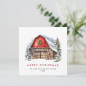 Retro Red Farm Barn Weihnachten Unternehmen (Stehend Vorderseite)