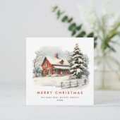 Retro Red Farm Barn Weihnachten Unternehmen (Stehend Vorderseite)