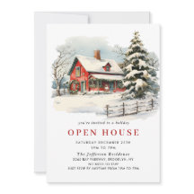 Retro Red Farm Barn Weihnachtshaus