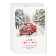 Retro Red Farm Truck Land Weihnachten Gruß