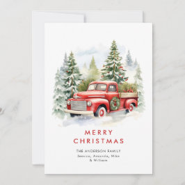 Retro Red Farm Truck Land Weihnachten Gruß