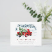 Retro Red Farm Truck Weihnachten Firmengrüße Postkarte (Stehend Vorderseite)