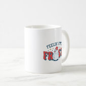 Retro Red Feelin' Kinda Frosty Funny Snowman Kaffeetasse (VorderseiteRechts)