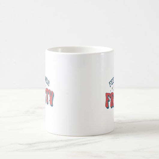 Retro Red Feelin' Kinda Frosty Funny Snowman Kaffeetasse (Mittel)