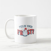 Retro Red Feelin' Kinda Frosty Funny Snowman Kaffeetasse (Links)