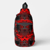Retro Red Flames Crossbody Bag (Vorderseite)