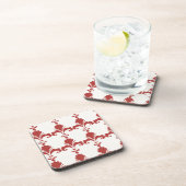 Retro Red Fleur-De-Lis-Muster Untersetzer (Rechte Seite)