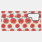 Retro Red Floral Muster Beispiel Telefon Fall Samsung Galaxy Hülle (Rückseite (Horizontal))