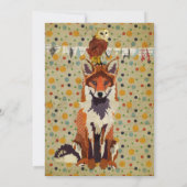 Retro Red Fox & Owl Geburtstag Einladung (Rückseite)
