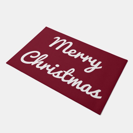 Retro Red FroChristmas Willkommen Doormat Rug Fußmatte (Schrägansicht)
