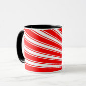 Retro Red Funky Sun Rays Hintergrund Tasse (Vorderseite Links)