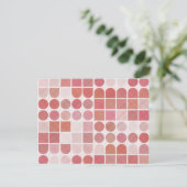 Retro Red Geometric Muster Postkarte (Stehend Vorderseite)